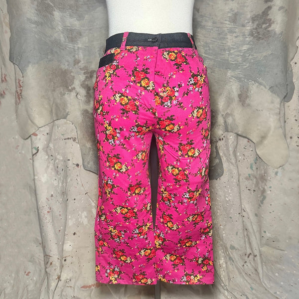 FW 1999 Dolce & Gabbana Floral Reverse Floral Capri Pants