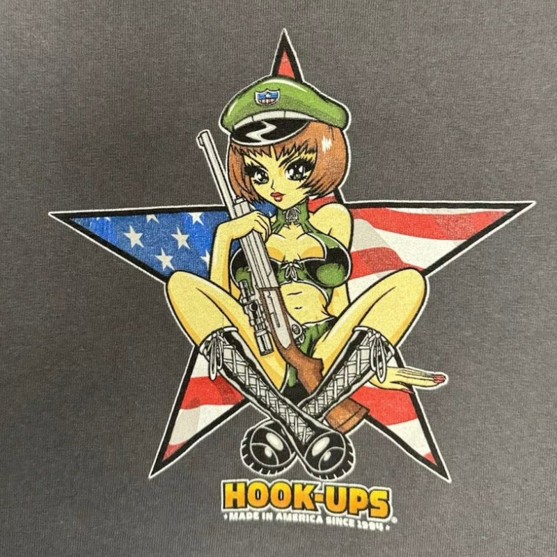 90s HOOKUPS STAR ARMY GIRL LONG SLEEVE SHIRT M