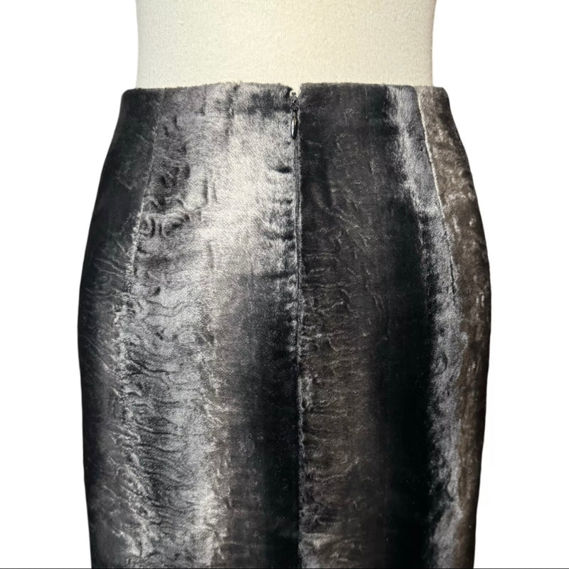 2000s DSQUARED2 FAUX FUR MAXI PENCIL SKIRT