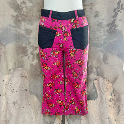 FW 1999 Dolce & Gabbana Floral Reverse Floral Capri Pants