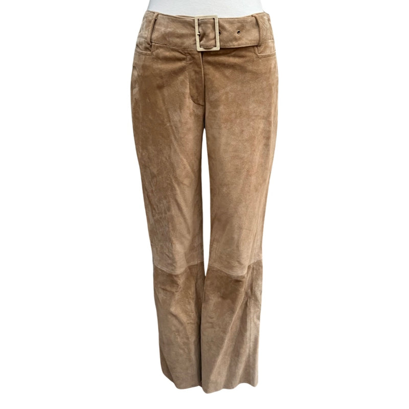 DOLCE & GABBANA FRONT & BACK REVERSE BUCKLE SUEDE PANTS