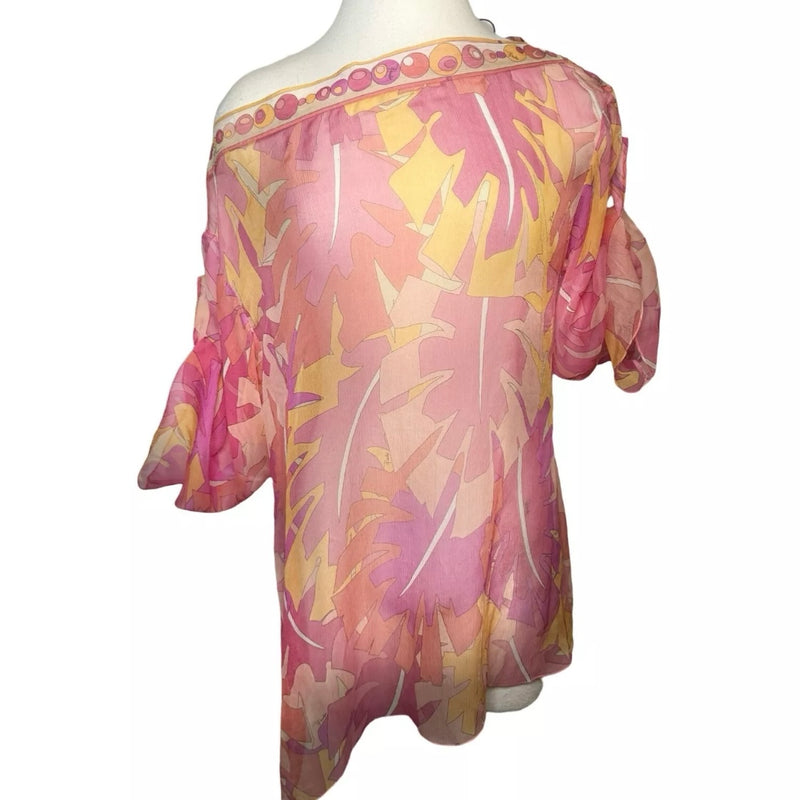 SILK ALL OVER PRINT EMILIO PUCCI PINK TUNIC TOP