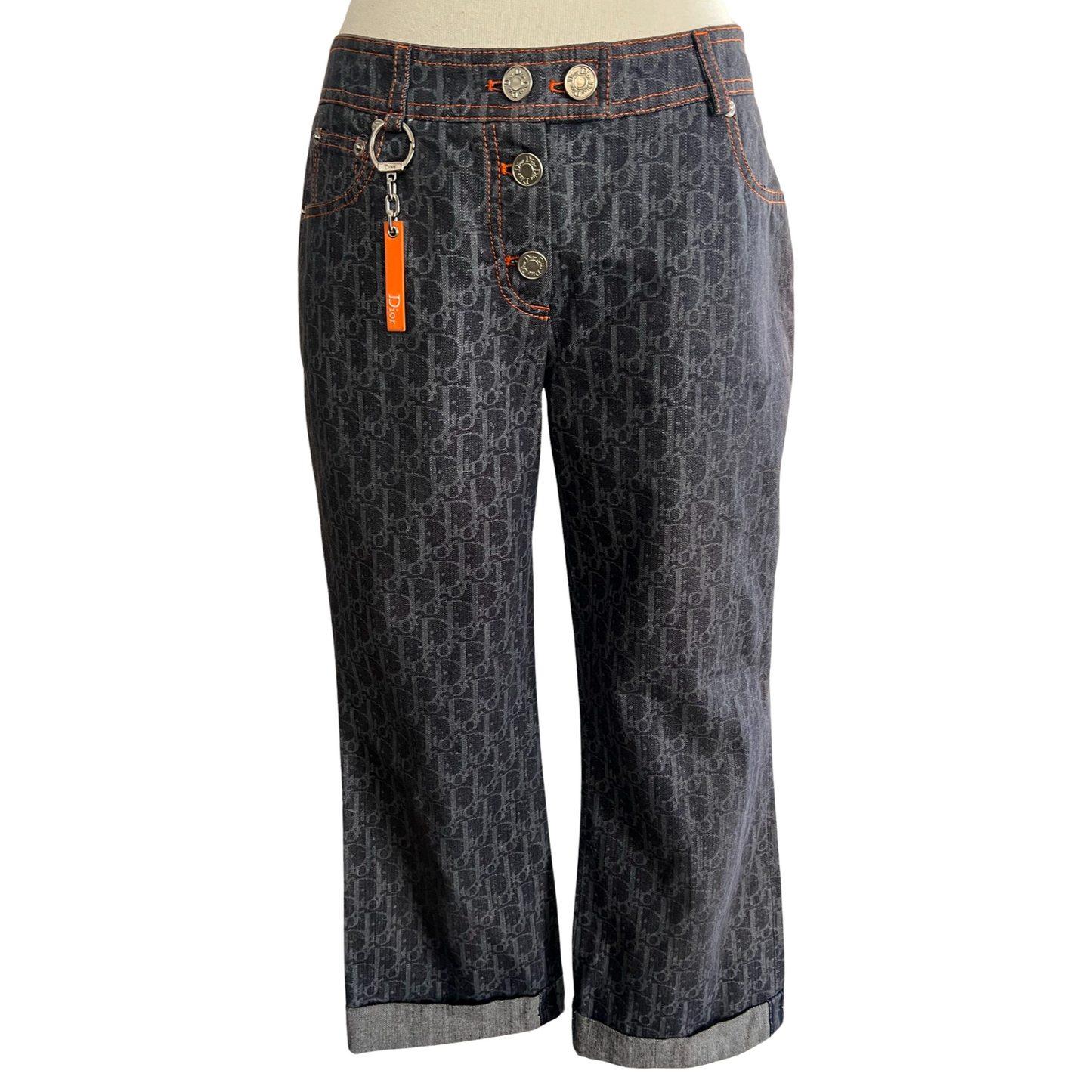 2005 DIOR FLIGHT MONOGRAM TROTTER DENIM PANTS