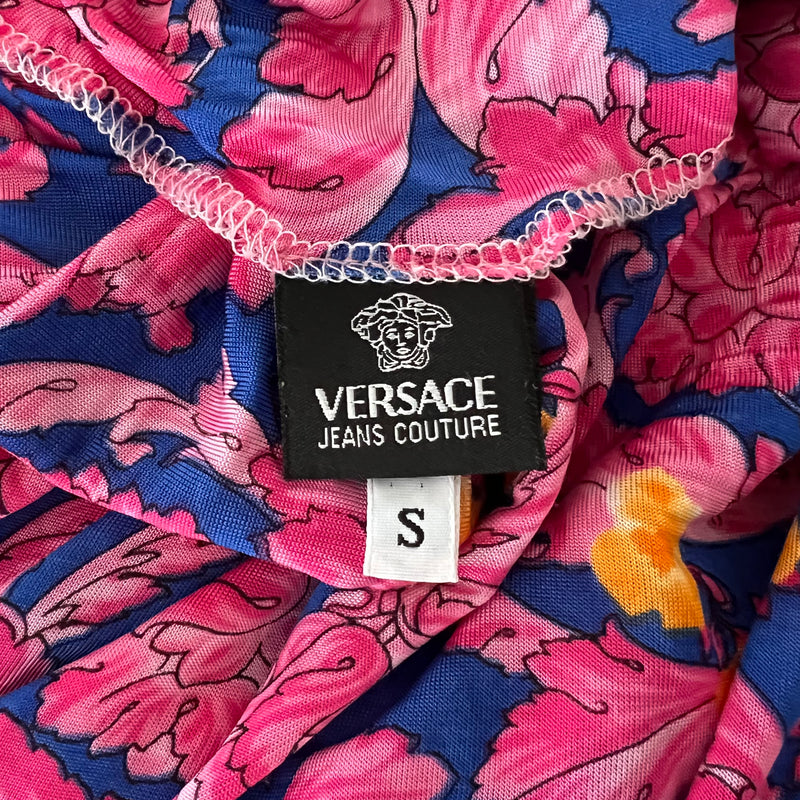 2000s Versace Jeans Printed Keyhole Top