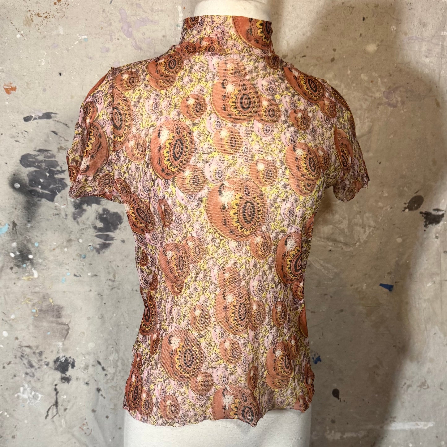 JEAN PAUL GAULTIER FW 1996 SHORT SLEEVE MESH PSYCHEDELIC