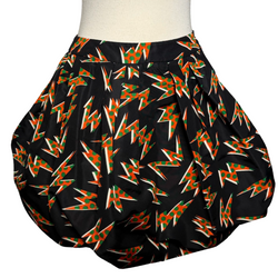 2012 MIU MIU LIGHTNING BOLT PRINT BUBBLE SKIRT