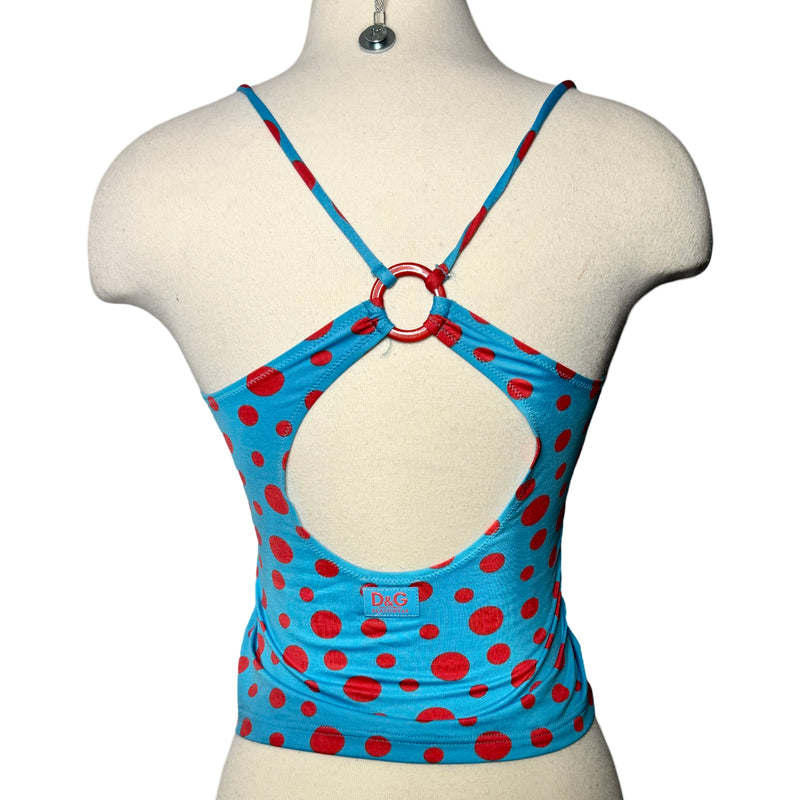 D&G POLKADOT BACK CUTOUT SWIM TANK