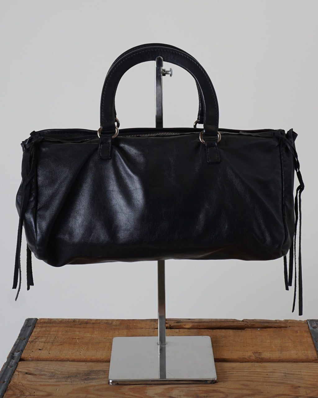 BLACK LAMBSKIN NAPPA TOTE
