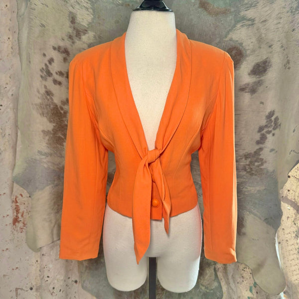 80's Chloe Orange Silk Tie Front Jacket