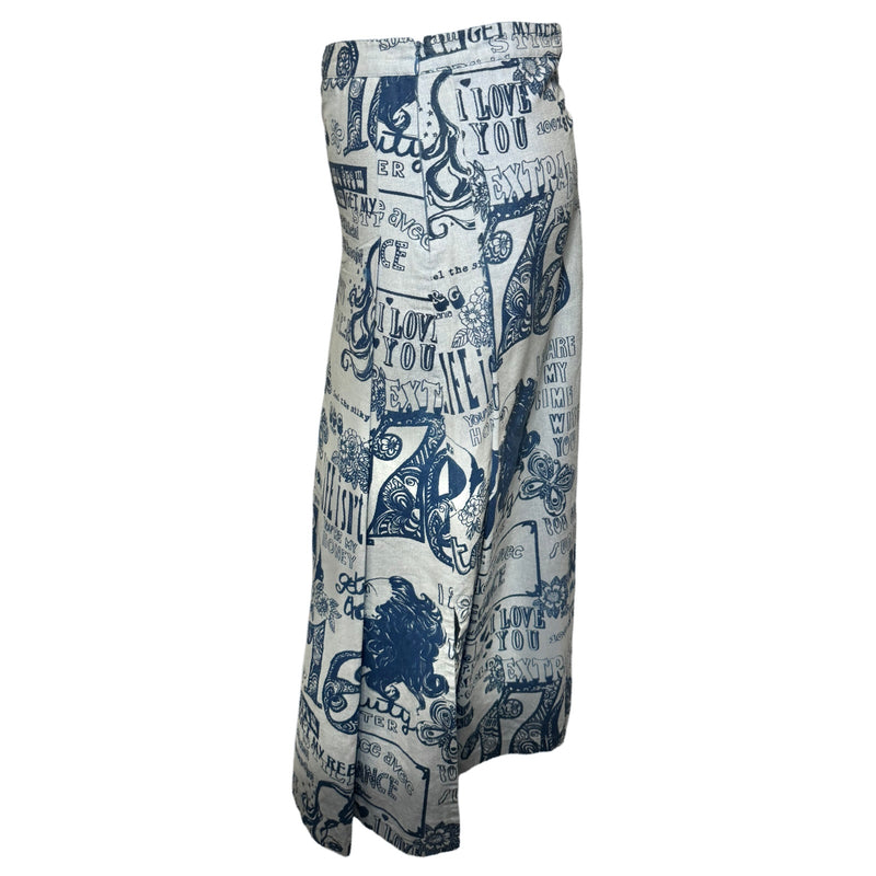 D&G HIPPIE ALL OVER PRINT WORD MAXI SKIRT