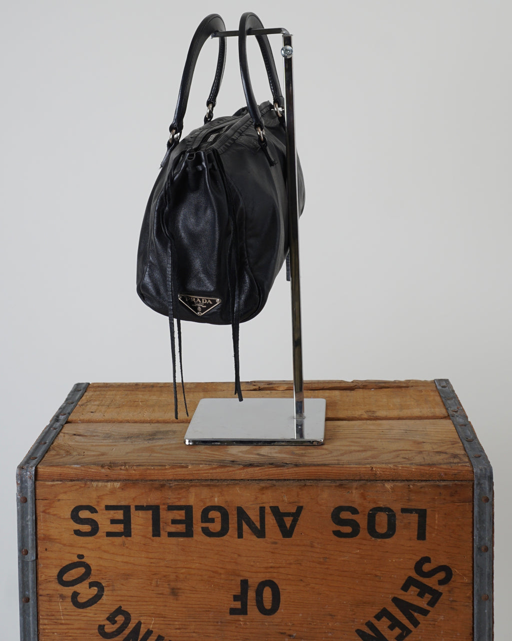 BLACK LAMBSKIN NAPPA TOTE