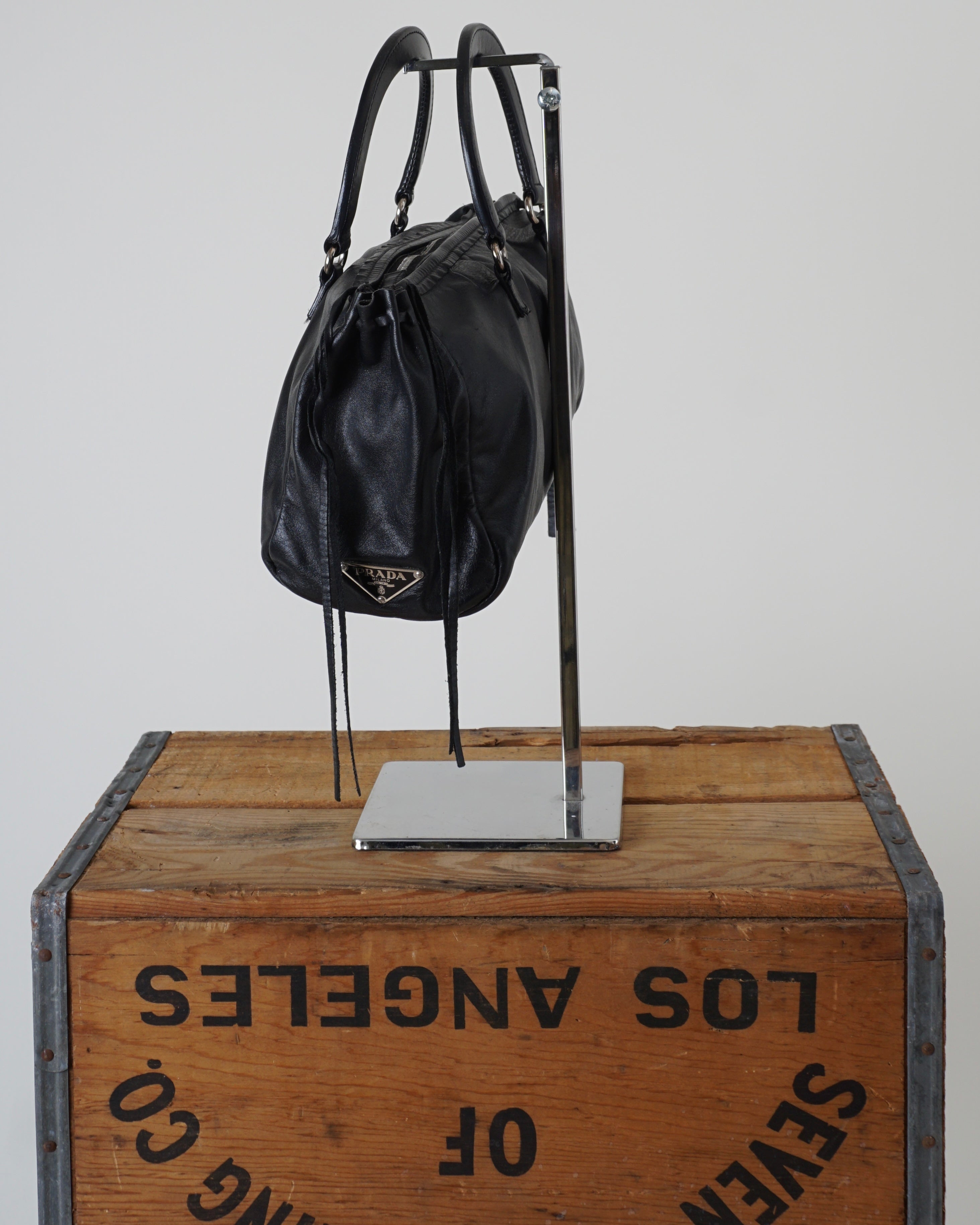 BLACK LAMBSKIN NAPPA TOTE