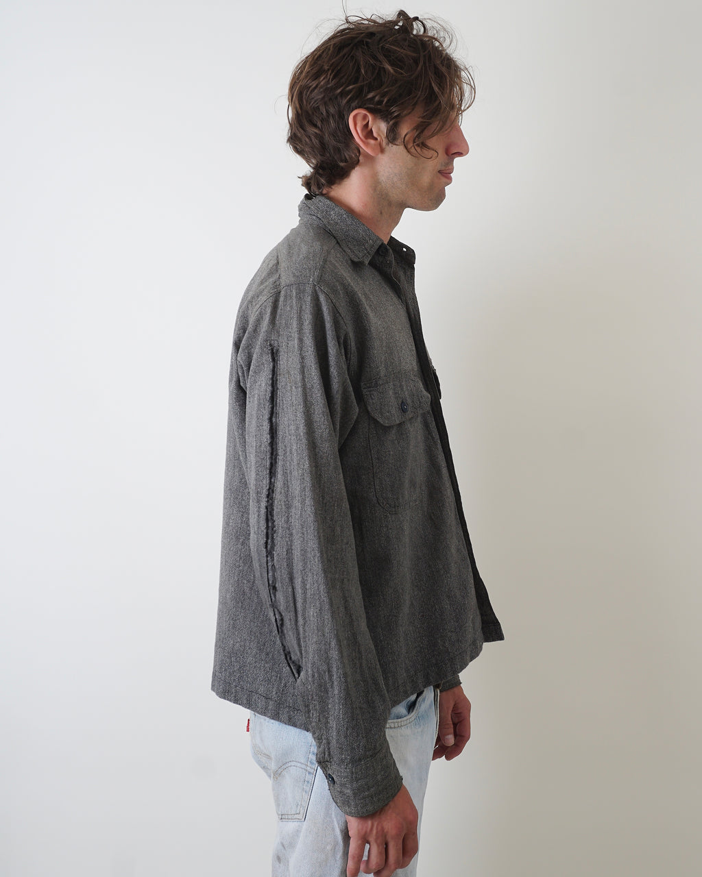 1940's Salt & Pepper Gray Hercules Chambray Work Shirt