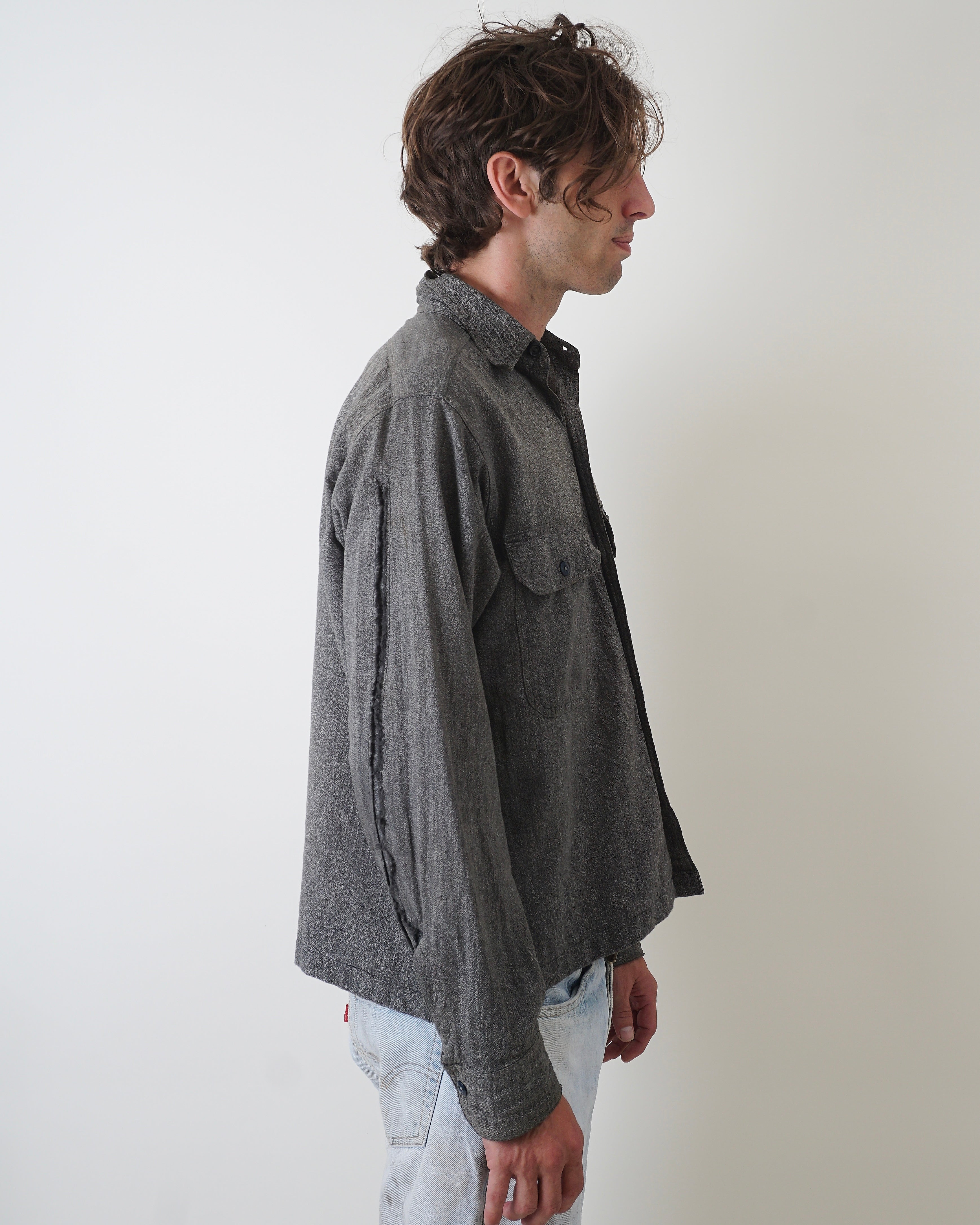 1940's Salt & Pepper Gray Hercules Chambray Work Shirt