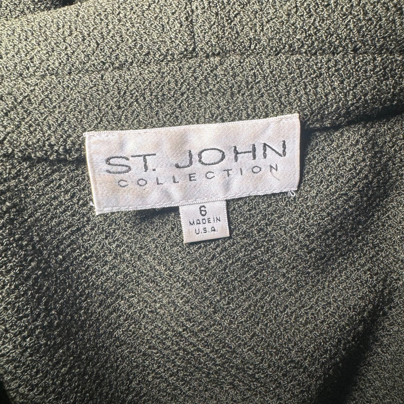 ST. JOHN COLLECTION OLIVE GREEN FEATHER JACKET