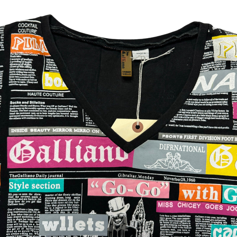 GALLIANO COLOR NEWS PRINT TEE