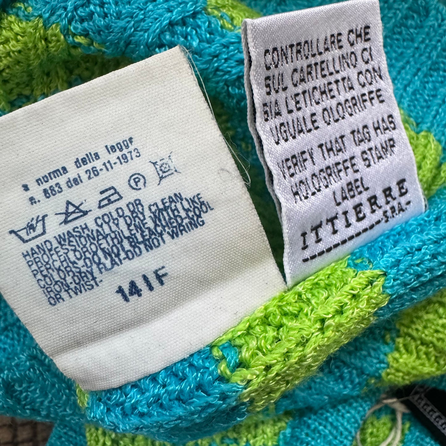 90s VERSACE JEANS COUTURE BLUE GREEN STRIPE KNIT TANK XS