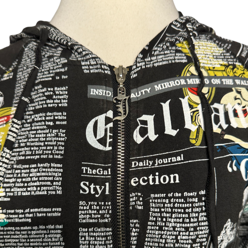 2000s JOHN GALLIANO GAZETTE NEWSPRINT HOODIE