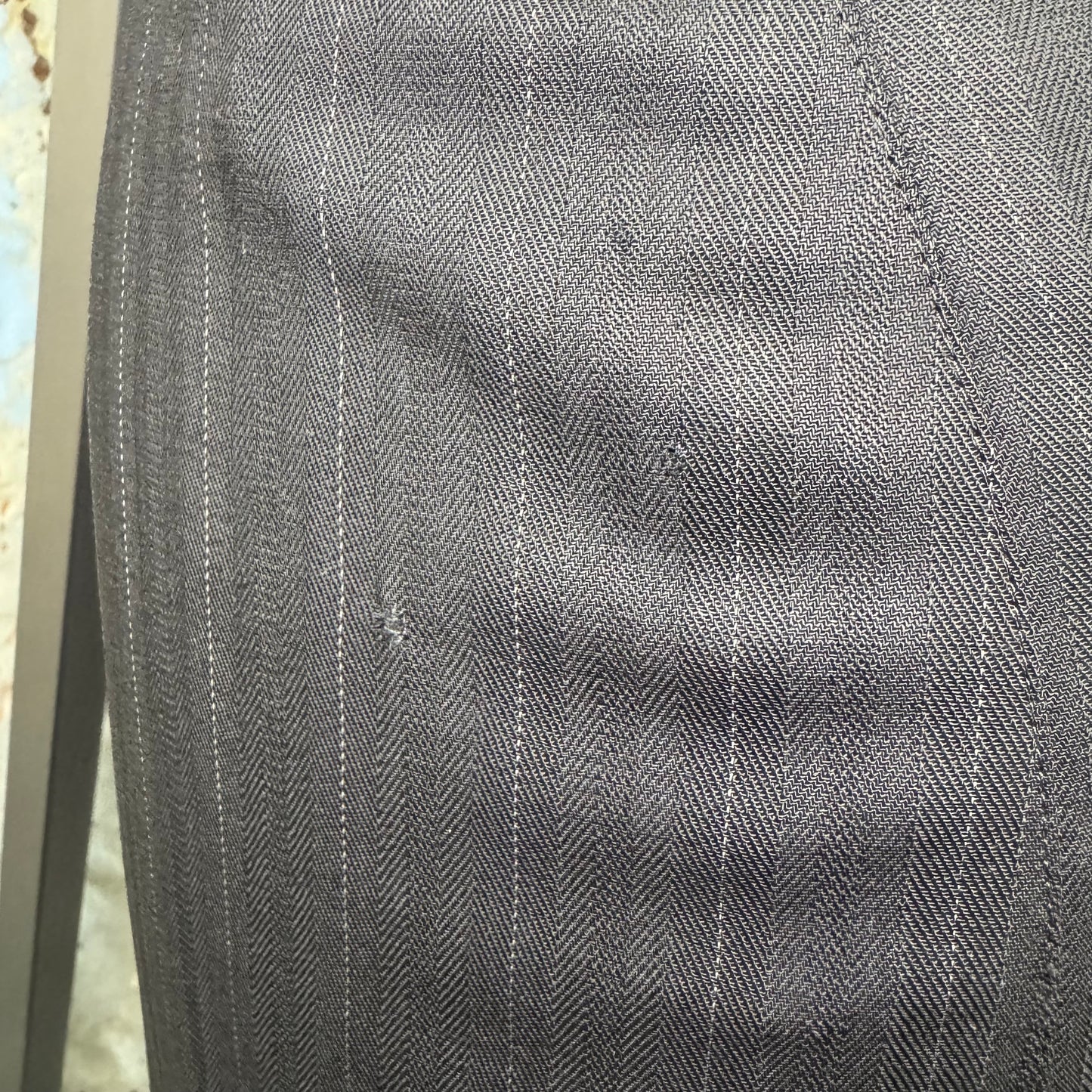 2005 CHRISTIAN DIOR GALLIANO ERA PLEATED PINSTRIPE PENCIL SKIRT