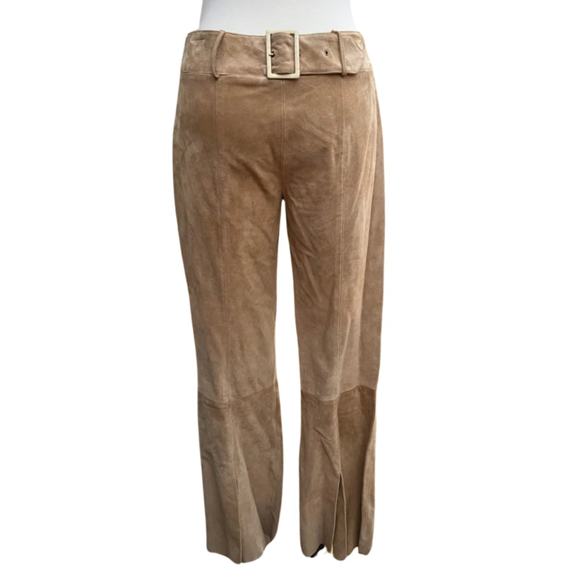 DOLCE & GABBANA FRONT & BACK REVERSE BUCKLE SUEDE PANTS