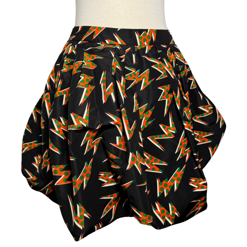 2012 MIU MIU LIGHTNING BOLT PRINT BUBBLE SKIRT