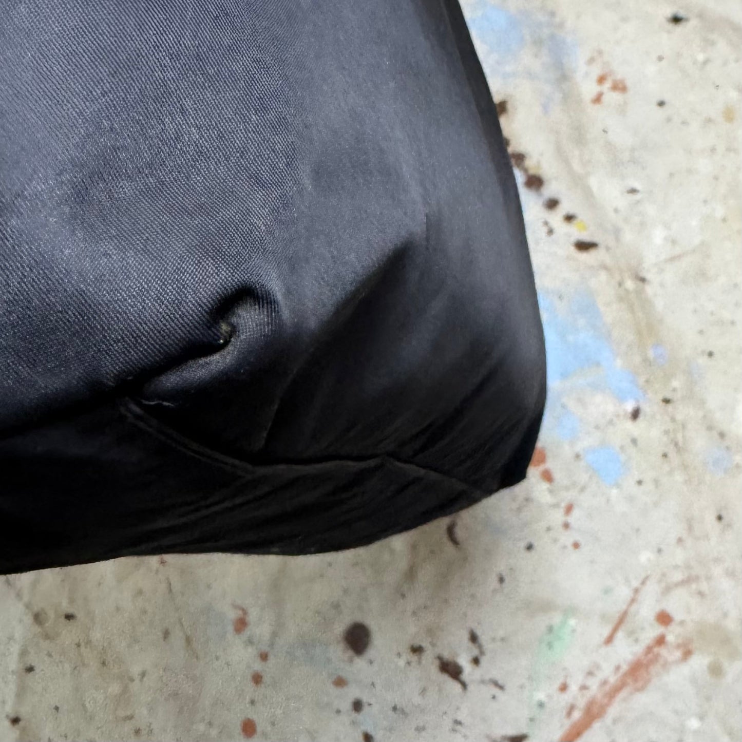 PRADA BLACK NYLON TRIANGLE LOGO TESSUTO CORD TOTE BAG