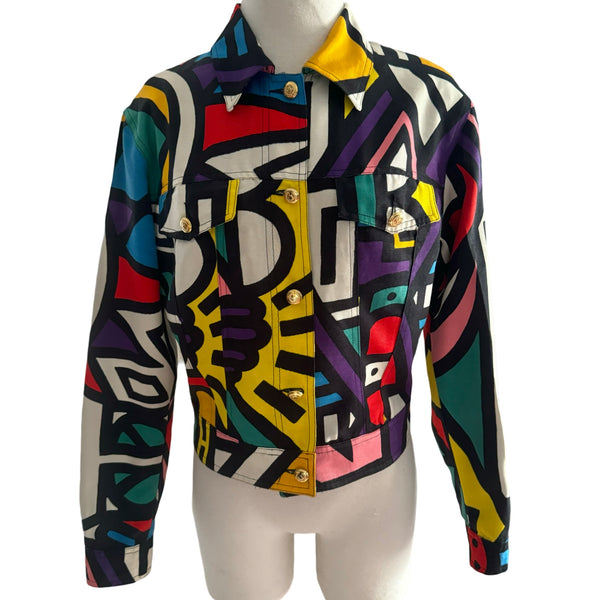 90s Moschino Jeans Pop Art Geometric Print Jacket