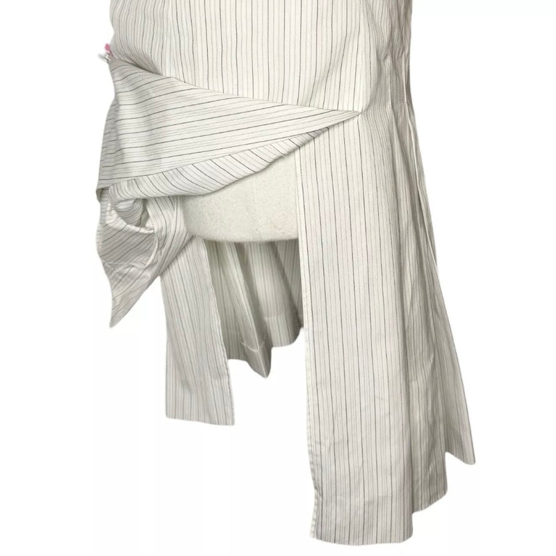 CHANEL 2001 CRUISE POPLIN STRIPE PLEATED SKIRT