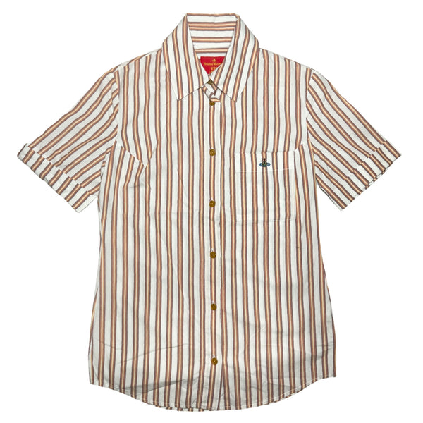 Vivienne Westwood Red Label Stripe button Up Orb logo embroidered Shirt