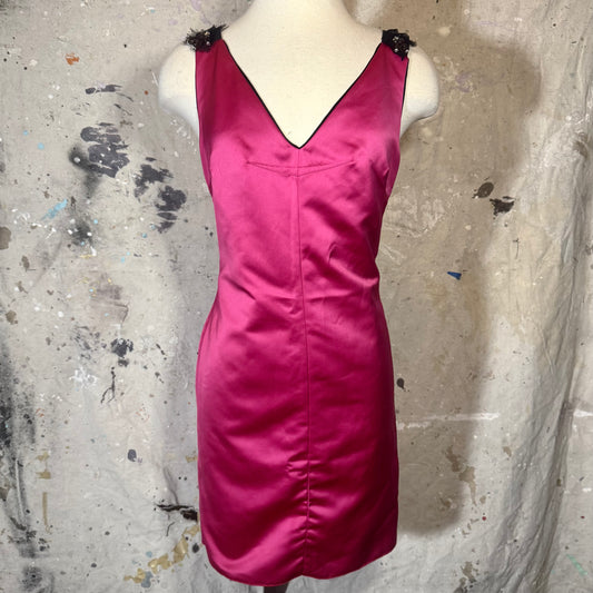 2000s D&G PINK LOW BACK BEADED SILK DRESS