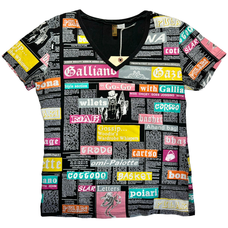 GALLIANO COLOR NEWS PRINT TEE