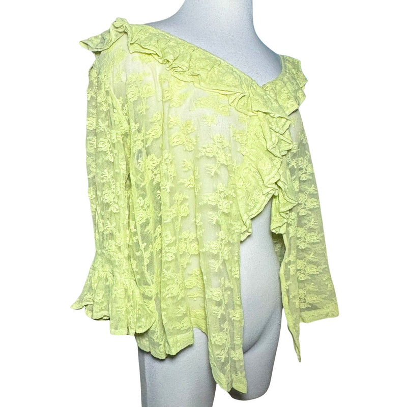 80s BETSY JOHNSON PUNK LABEL LACE FRILL BABY DOLL CARDIGAN