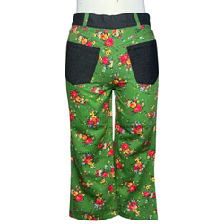 FW 1999 D&G FLORAL DENIM REVERSE CAPRI PANTS