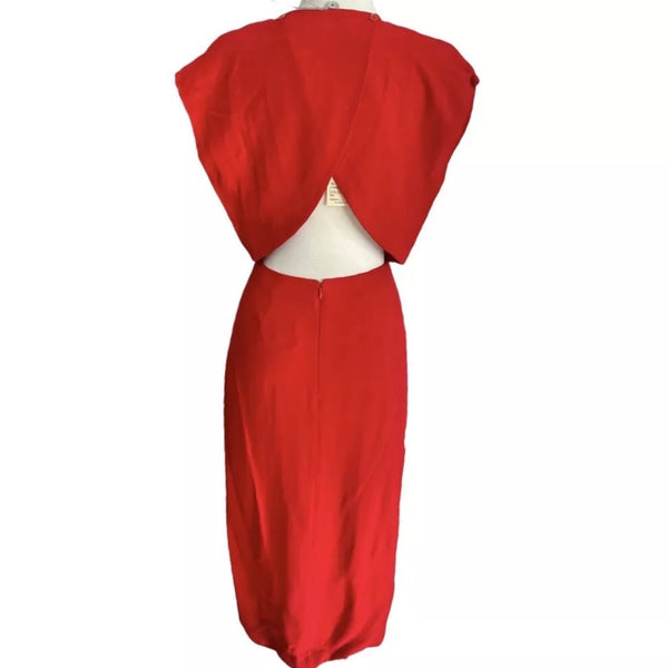 STELLA MCCARTNEY RED BACK CUTOUT DRESS