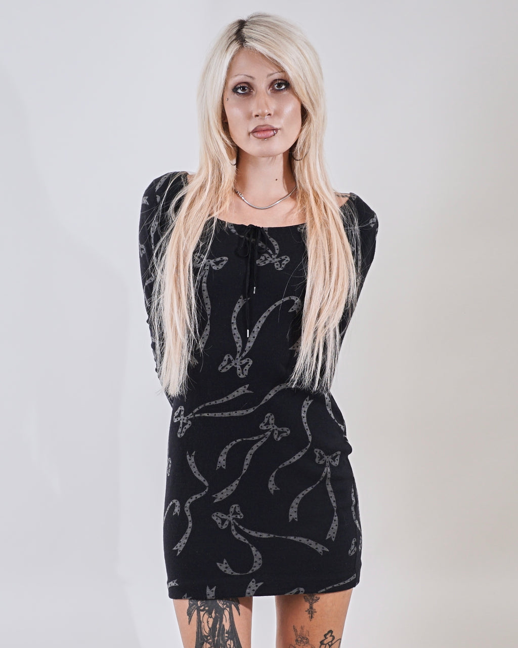1995 Chantal Thomass Bow Printed Mini Dress