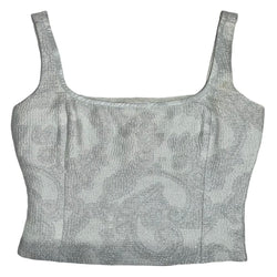 1990s GIANFRANCO FERRE MINT JACQUARD CROPPED BUSTIER TOP