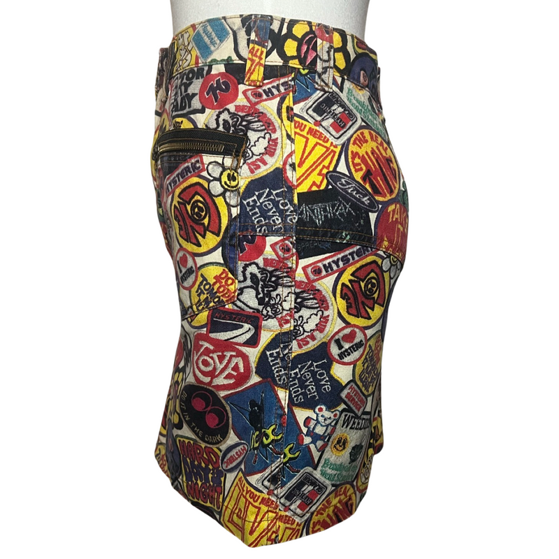 HYSTERIC GLAMOUR ALL OVER PRINT DIRTY PATCH SKIRT