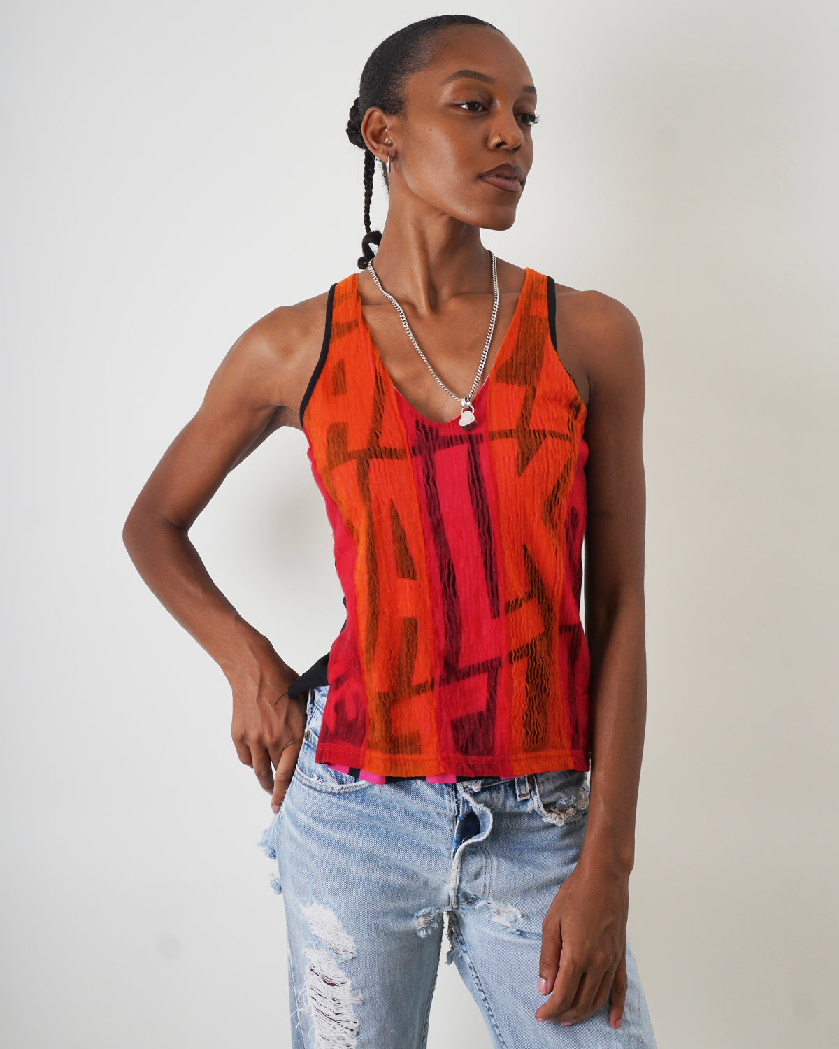 Custo Barcelona Double Knit Letter Tank