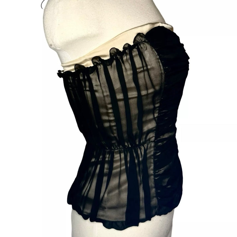 2000s DOLCE & GABBANA SILK CORSET TOP