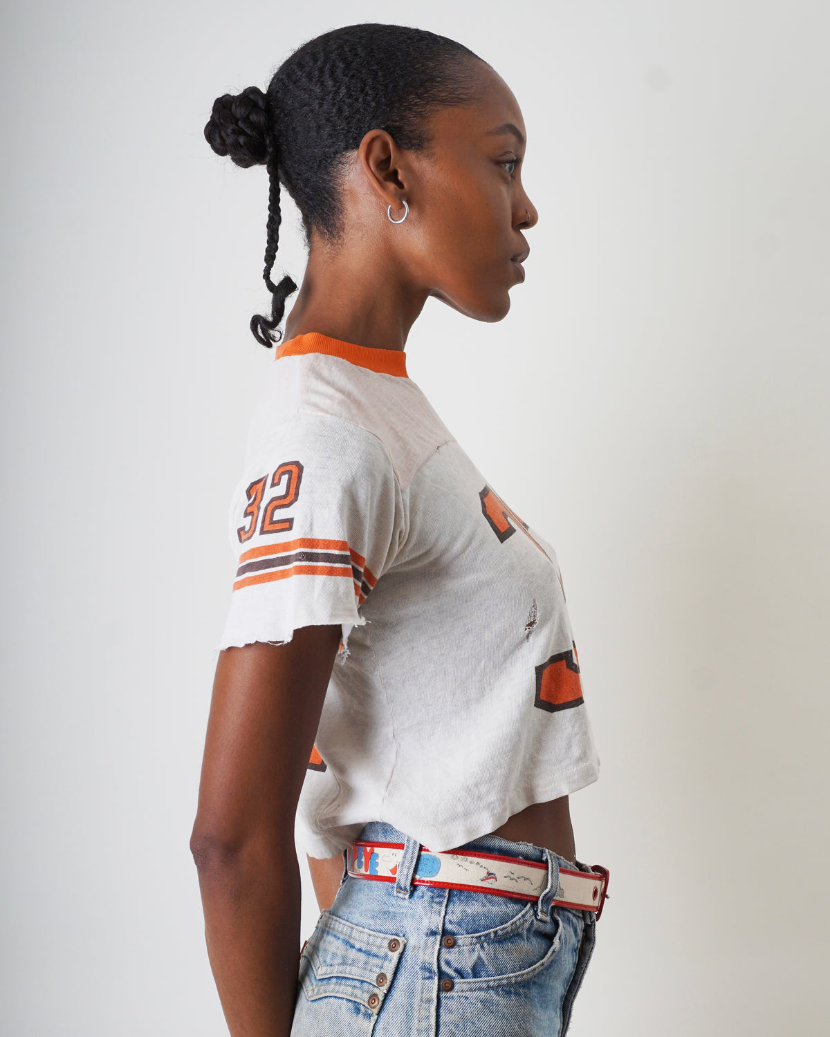 1950s Cropped 32 Ringer Tee Shirt