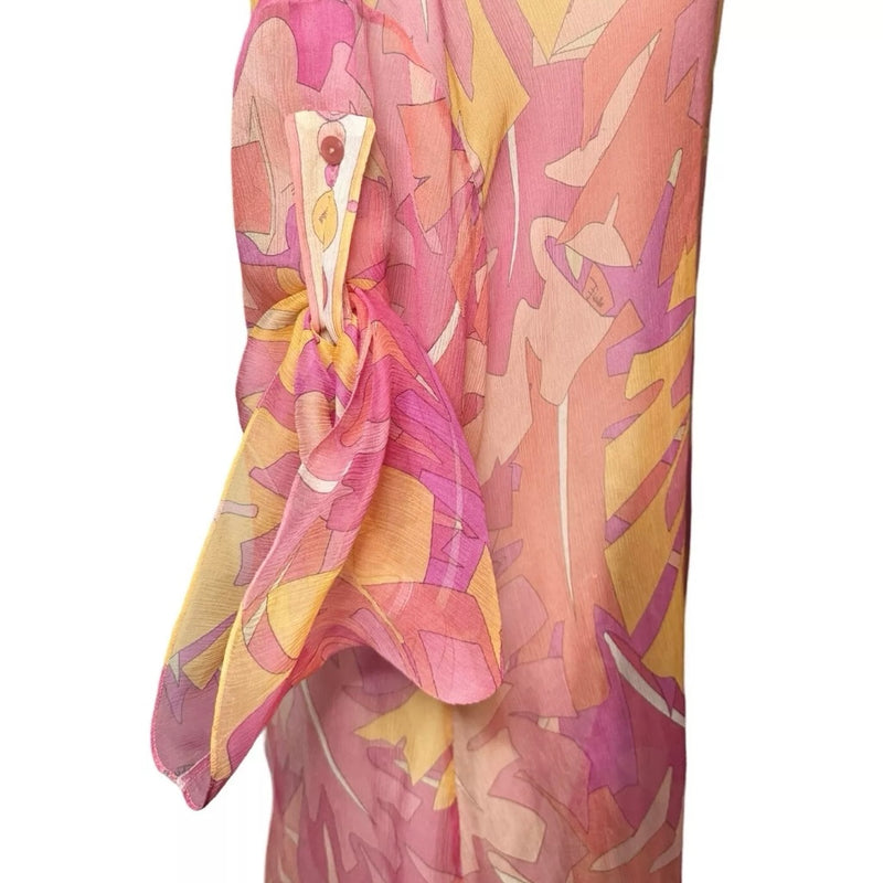 SILK ALL OVER PRINT EMILIO PUCCI PINK TUNIC TOP