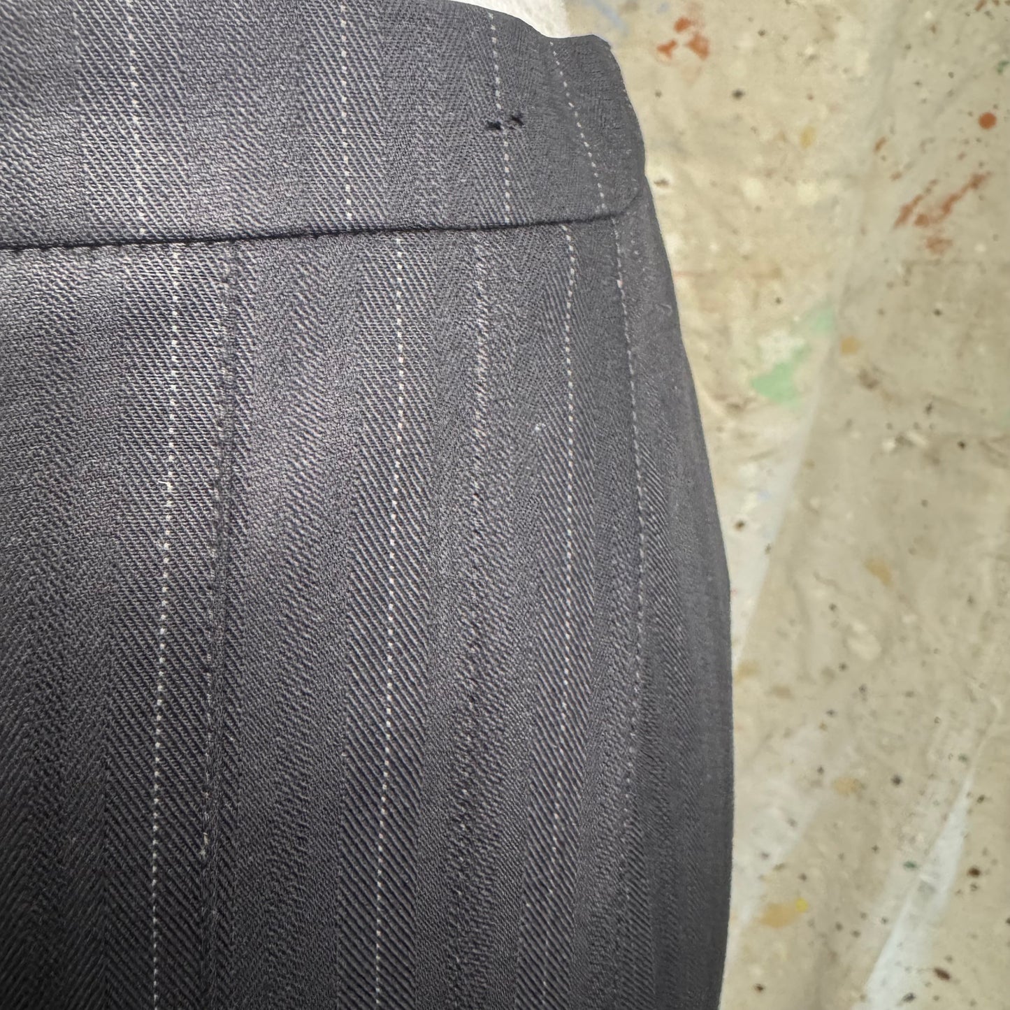 2005 CHRISTIAN DIOR GALLIANO ERA PLEATED PINSTRIPE PENCIL SKIRT