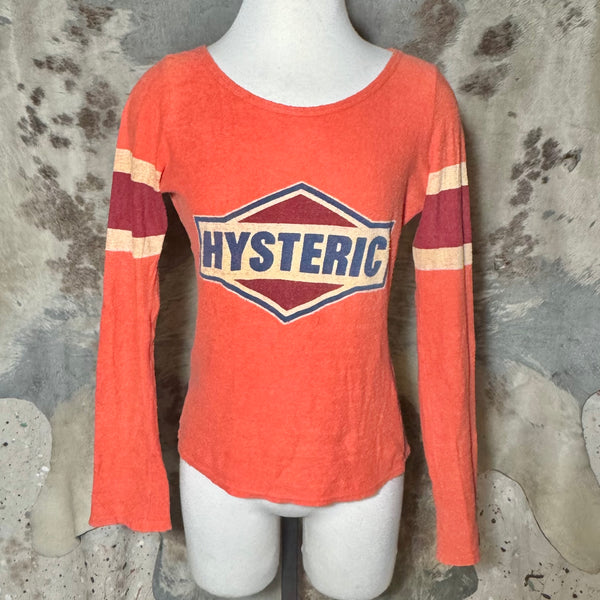 90s HYSTERIC GLAMOUR LONG SLEEVE ORANGE TERRY JERSEY TEE