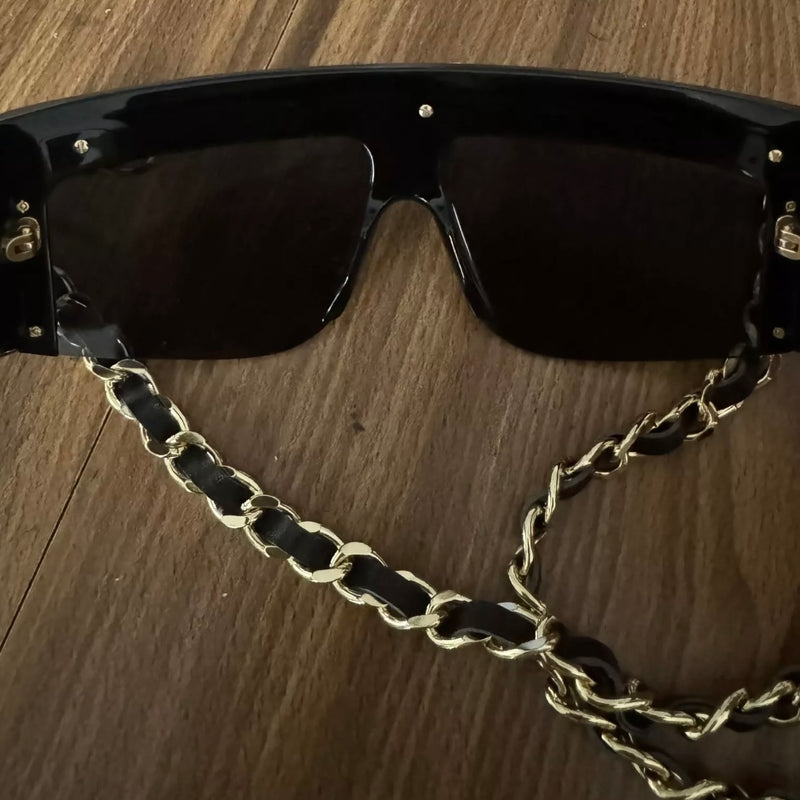 DERRICK CHANEL FW 1992 RUNWAY CHAIN SHEILD GLASSES 0027 90