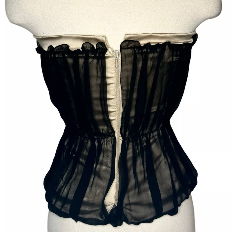 2000s DOLCE & GABBANA SILK CORSET TOP