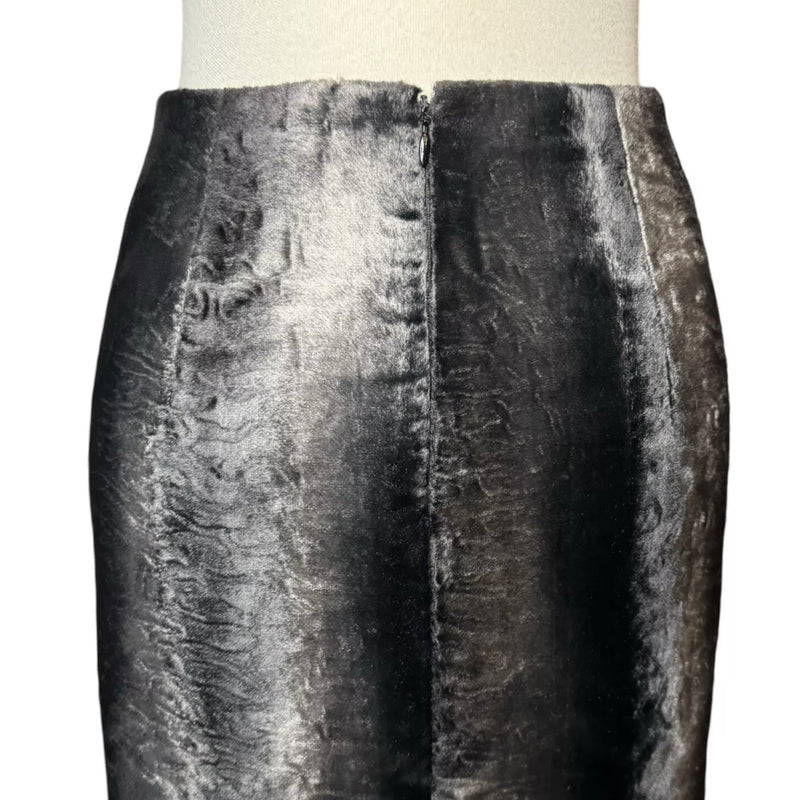 2000s DSQUARED2 FAUX FUR MAXI PENCIL SKIRT