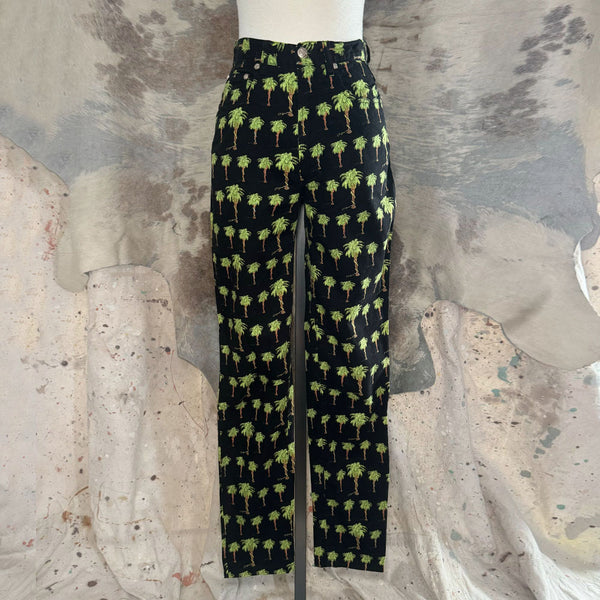 90's Versace Palm Tree Printed Pants