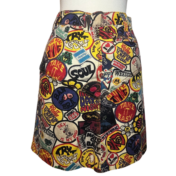 HYSTERIC GLAMOUR ALL OVER PRINT DIRTY PATCH SKIRT