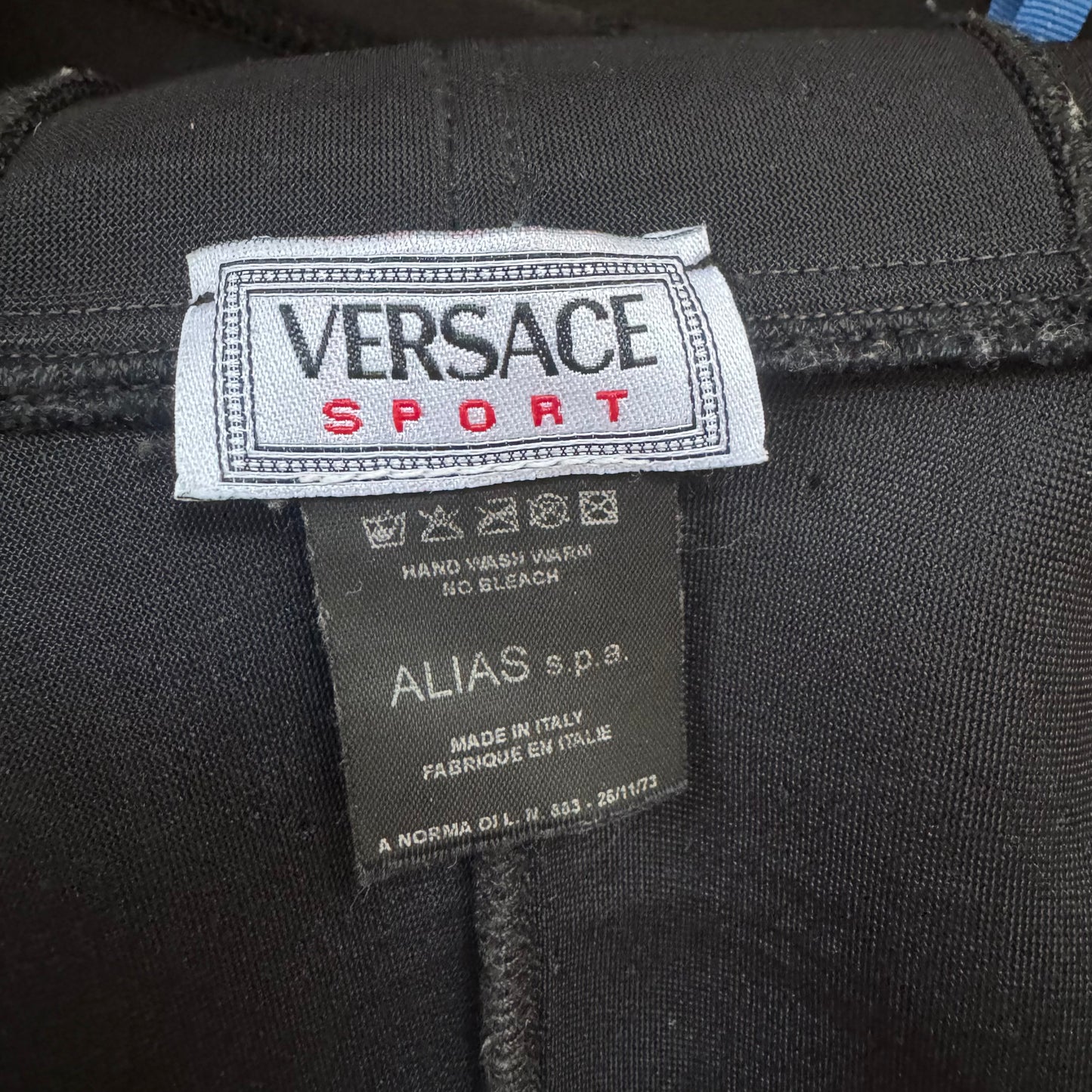 2000s VERSACE SPORT BLACK NEOPRENE ZIP HOODED VEST