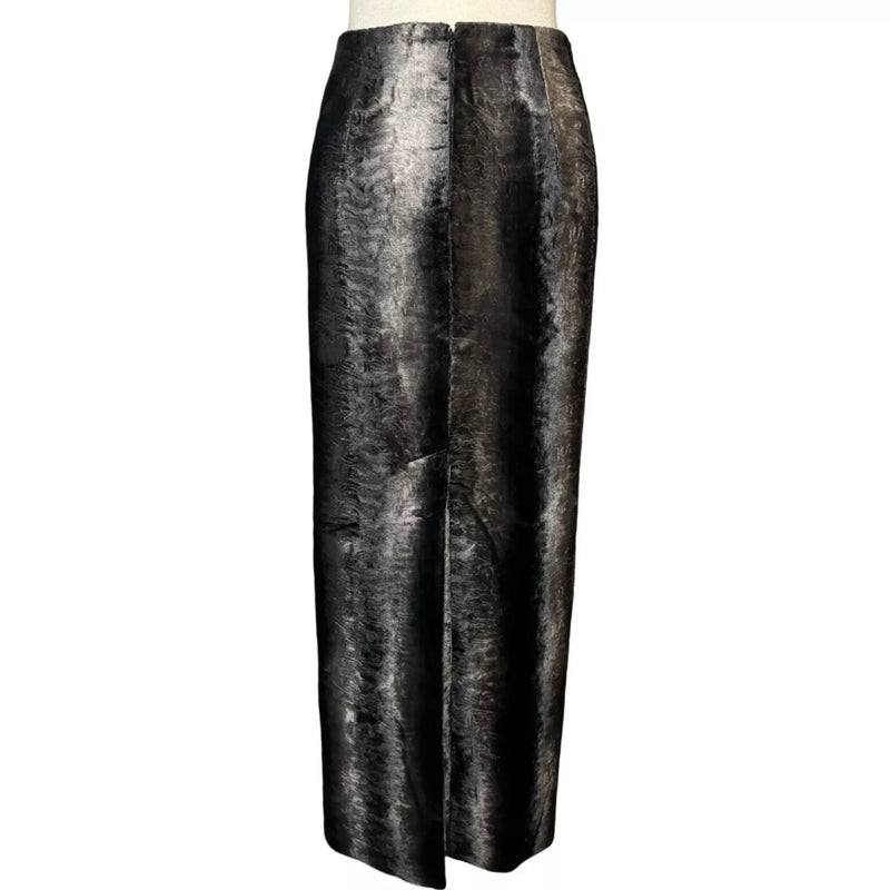 2000s DSQUARED2 FAUX FUR MAXI PENCIL SKIRT